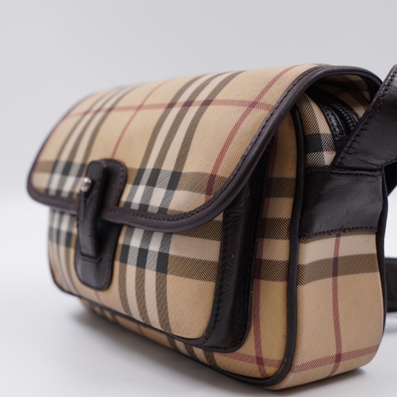 (MT56) Vintage Burberry Brown Nova Check Crossbody Bag  With Matching Wallet - Picture 3 of 16